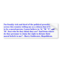 Barry Goldwater talking about political preachers bumper stickers by maximus7 Barry Goldwater talking about political preachers bumper stickers