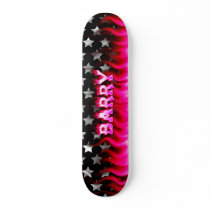 Barry pink fire Skatersollie skateboard.