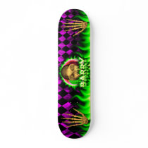 Barry skull green fire Skatersollie skateboard.