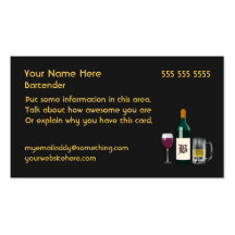 Bartender Black Business Card