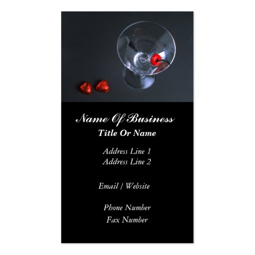 Bartender Business Card (front side)