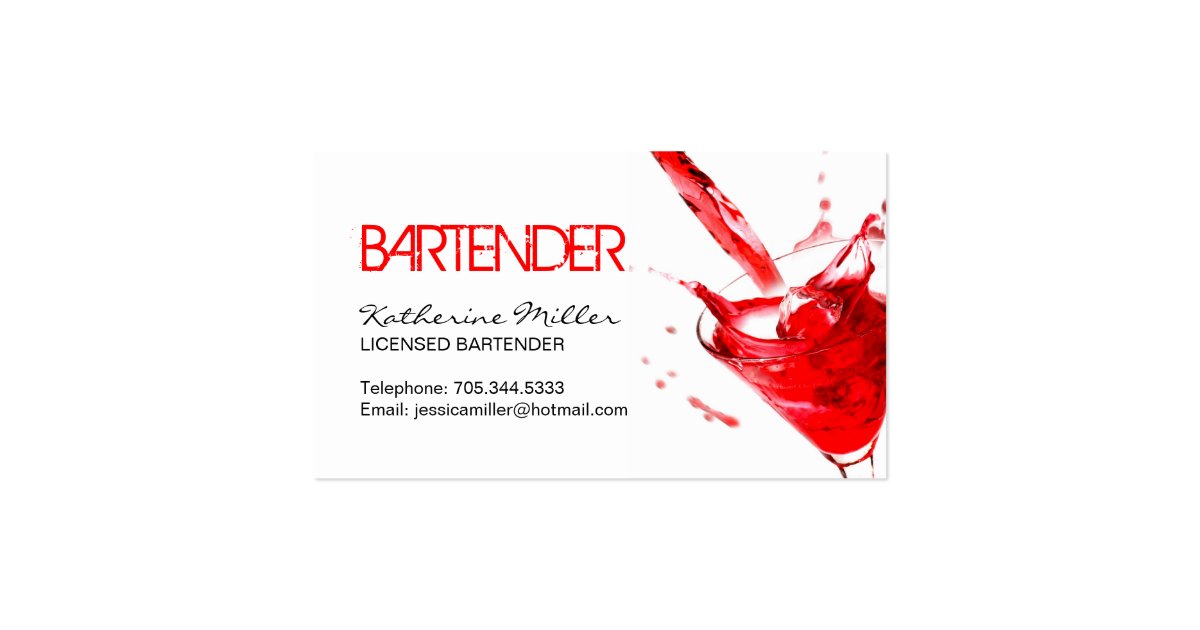 Bartender Business Card Zazzle