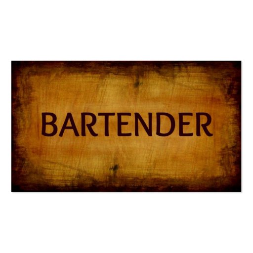Bartender Business Card (front side)