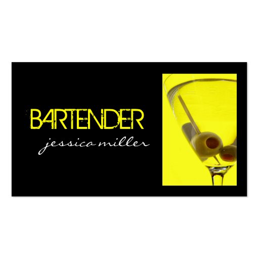 Bartender Business Card (front side)
