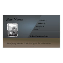 Bartender Business Cards