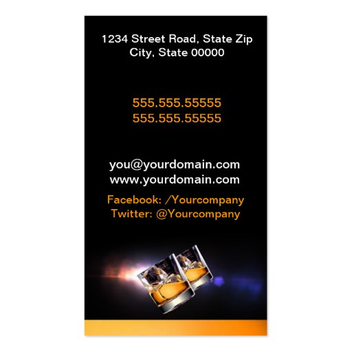 Bartender Business Cards (back side)