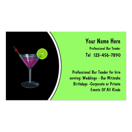 Bartender Business Cards