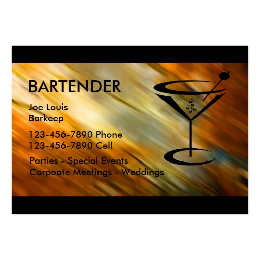 Bartender Business Cards Zazzle
