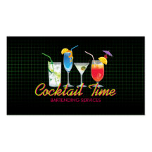 Bartender Cocktail Drinks Mixologist business card