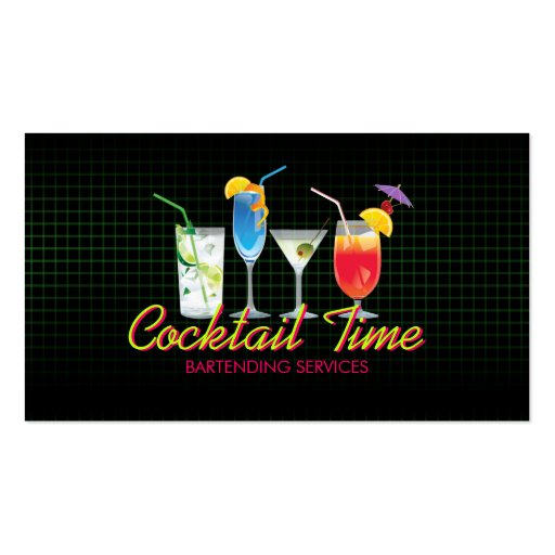 Bartender Cocktail Drinks Mixologist business card