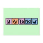 Bartender made of Elements Post Cards