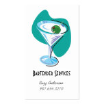 bartender martini glass_teal business card template