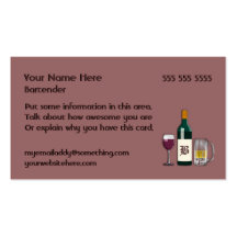 Bartender Mauve Business Card