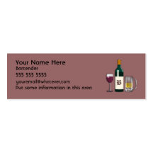 Bartender Mauve Business Card Templates