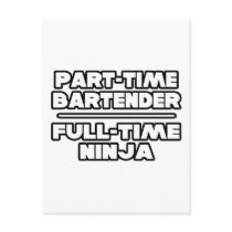 Bartender / Ninja Post Cards