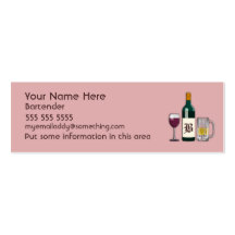 Bartender Pink Business Card Templates
