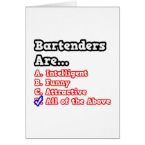 Bartender Quiz...Joke Greeting Card