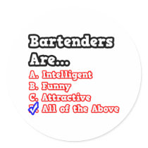 Bartender Quiz...Joke Sticker