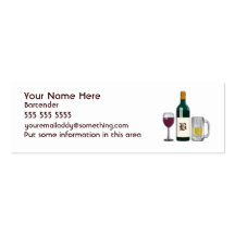 Bartender White Business Card Template