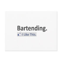 Bartending...I Like This Postcard