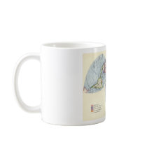 Bartholomew Kite Projection World Map mugs by AnyaBrink Bartholomew Kite Projection World Map mugs
