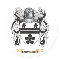 Bartolome Coat of Arms (Family Crest) Round Stickers