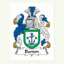 Barton Family Crest Postcard
