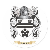 Barts Coat of Arms (Family Crest) Round Sticker
