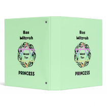 Bas Mitzvah Princess 3 Ring Binder