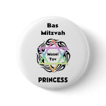 Bas Mitzvah Princess Pinback Buttons