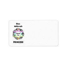 Bas Mitzvah Princess Personalized Address Label