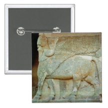Bas-relief of an anthropomorphic bull buttons