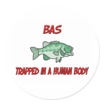 Bas trapped in a human body stickers