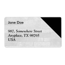 Basalt brick wall shipping labels