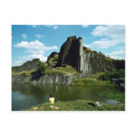 Basalt rock formation, Devil's Wall, Czech Republi Postcard