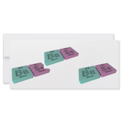Base as Ba Barium and Se Selenium Personalized Rack Card by ChemicalWords