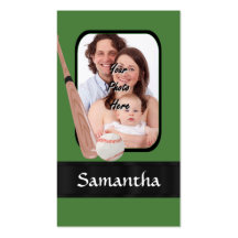 Base ball and bat business card template