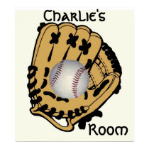 Base Ball & Glove Poster posters by kidsworld Base Ball & Glove Poster posters
