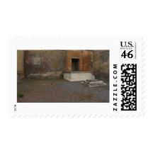 Base de Pompeya de una columna. Reliquia de la ant Sello
