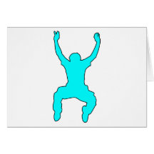 BASE Jumper Silhouette Free Falling Jump Card