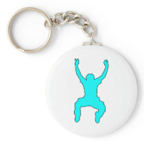 BASE Jumper Silhouette Free Falling Jump Keychain