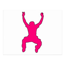 BASE Jumper Silhouette Free Falling Jump Post Card