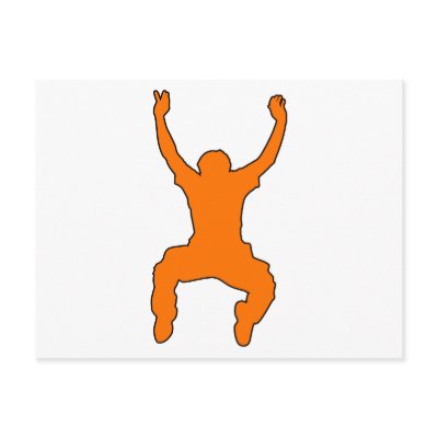 BASE Jumper Silhouette Free Falling Jump Postcards by inquester