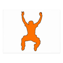 BASE Jumper Silhouette Free Falling Jump Postcards