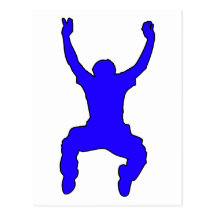 BASE Jumper Silhouette Free Falling Jump Postcards