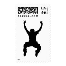 BASE Jumper Silhouette Free Falling Jump Stamp