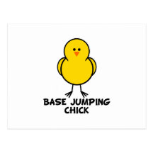 Base Jumping Chick Postcard