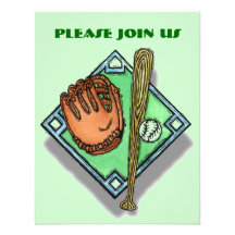 BASE SHADOWS BASEBALL SOFTBALL PARTY INVITATIONS