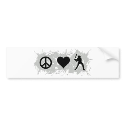 Baseball 1 bumper sticker by PeaceLoveSports