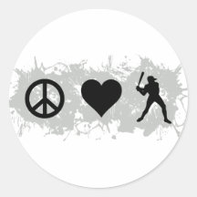 Baseball 1 round sticker